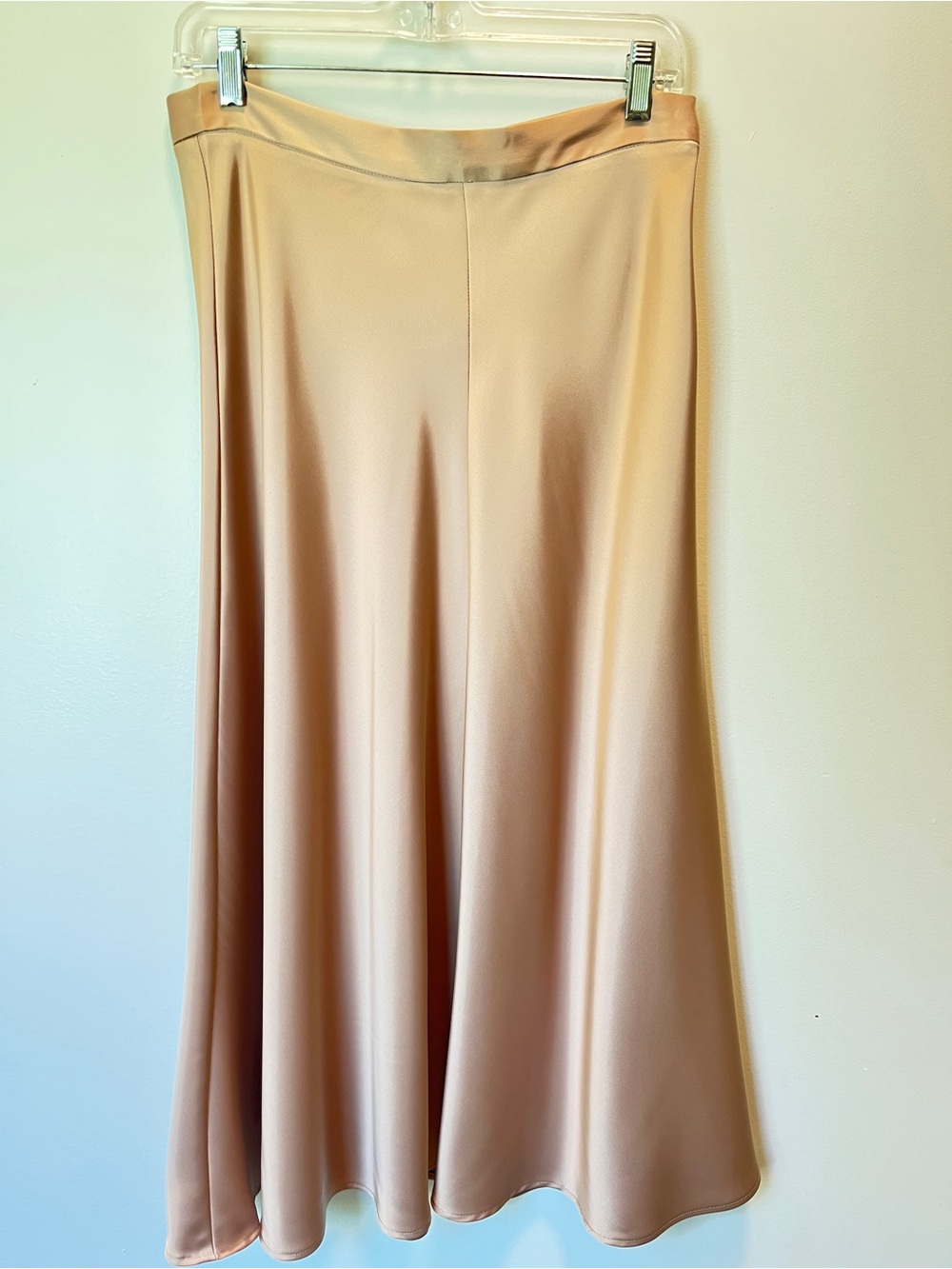 Banana Republic Satin A-Line Skirt in Light Beige